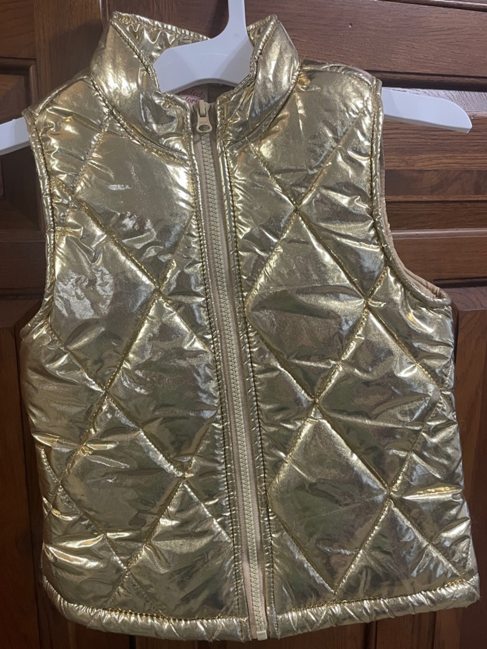 Faded Glory Metallic Gold Quilted Vest Sz. 6/6x like New